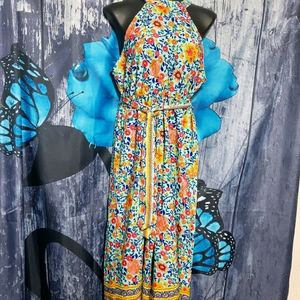 Floral print wide leg romper XL